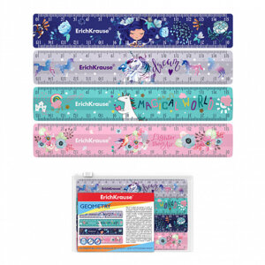 Линейка 15см пласт Girl набор 4шт асс 4 диз в zip пак 55483