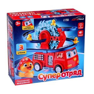 Пожарная машина Супер отряд с бегающими уточками работает от батареек 10454285