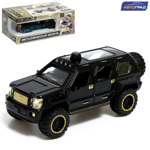 Джип метал Армия 1:24 открываются двери капот багажник инерция черный автогра9482774
