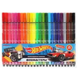 Фломастеры 24цв Хот Вилс трёхгранные 65362-HW