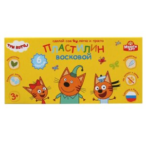 Пластилин восковой 6цв Три Кота 90г 6-90G-TC