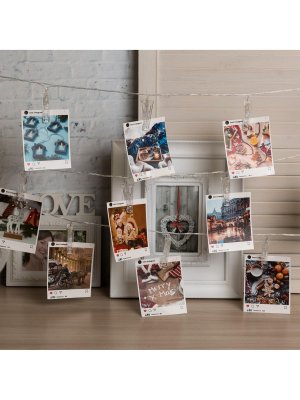 НИТЬ DCR 4.5м, с насад Прищепки IP20, Н.С. LED-20-220V фиксинг Белый 4445720