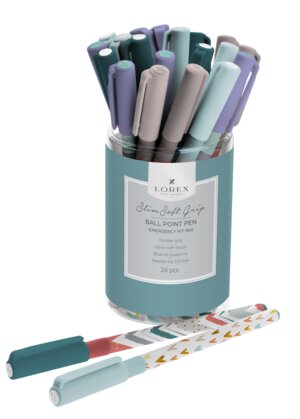 Ручка шар 0,5мм синяя EMERGENCY KIT MIX Slim Soft Grip LXOPSSG-EKMIX