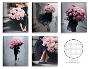 Тетрадь 48л Клетка FLOWERS IN THE CITY мелован двойная обложка софт-тач LXCBCL-FIC