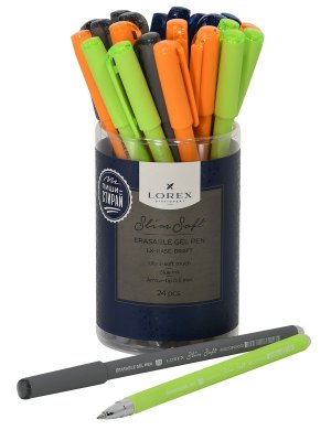 Ручка гелевая стираемая 0,5мм Синяя LOREX LX BASE DRAFT Slim Soft Grip ultra-soft touch LXEPSS-LB3