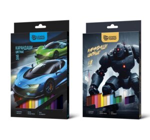 Карандаши 18цв Микс для мальчиков шестигран дерев КЦ18-МДМ