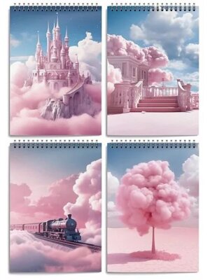 Блокнот 40л А6 Клетка Магические облака на гребне БЛГ6-МГО