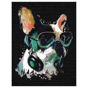 Картина по номерам на черном холсте Меломан 30*40 c акриловыми красками и кистями