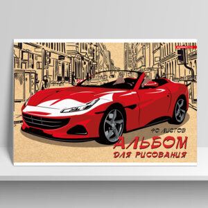 Альбом 40л Красная машина твин УФ лак 13547