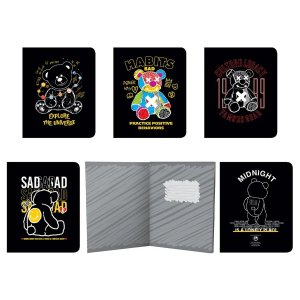 Тетрадь  48л Клетка Мишка софт-тач лак текстура тисн фольга Sev 14317/5-EAC