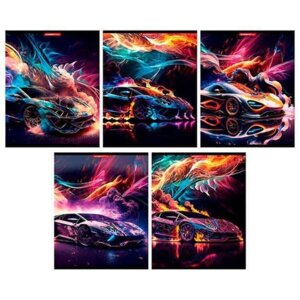 Тетрадь  48л Клетка Огненные машины метал плёнк твин УФ лак 14088/5-EAC