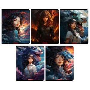 Тетрадь 96л А5 кл Девушка и дракон 14615/3