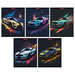 Записная книжка 32л Клетка А6 твин УФ лак Красочные машины 14645/5-EAC