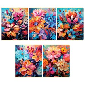 Тетрадь  96л Клетка Яркие цветы ВД лак 15172/5-EAC