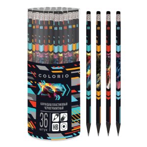 Карандаш HB пластиковый с ластиком заточенный Круглый корпус COMB-US8-102PL-PVC36