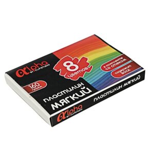 Пластилин  8цв восковой мягкий Альфа Премиум 160г 239-045