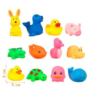 Набор резиновых игрушек для ванны Малыши С пищалкой 12 шт 2993029