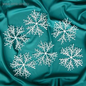 Елочное украшение Снежинка тоненькая 6шт 14см Белый 2371406