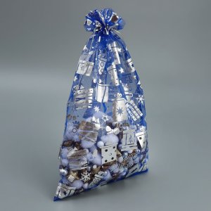 Мешочек подарочный органза Зимние радости 20×30см 3512410