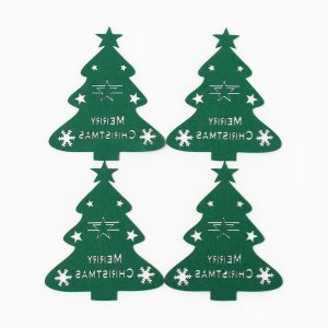 Набор для декора столовых предметов Елка 4шт 20х17см 100%п/эфетр Зеленый 10507888