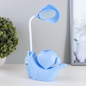 Настольная лампа Дельфин LED 3Вт USB АКБ синий 14,5х5х28см 7559064