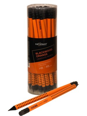 Карандаш ч/г корпус дерев Blackwood Orange НВ с ластиком трехгранный IFPTNBWO-HB