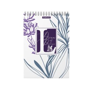 Блокнот А5 80л Клетка Lavender пластик обл на спирали 080525254-58332