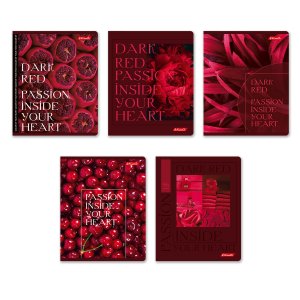 Тетрадь  96л Клетка Дикая вишня софт-тач 96ТЕТк-006_000768