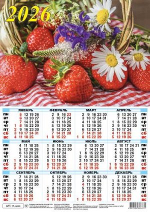 Кал 2026 Лист А3 Дары природы 17-26009 мел бумага