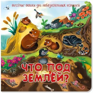 Книжка с двойными окошками ЧТО ПОД ЗЕМЛЕЙ