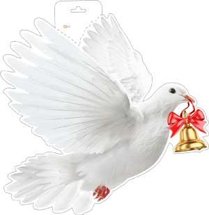 Плакат фигурный Голубь с колокольчиком P34-428