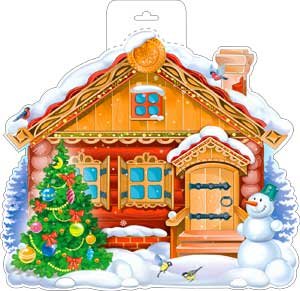 Плакат фигурный Зимняя избушка P34-303