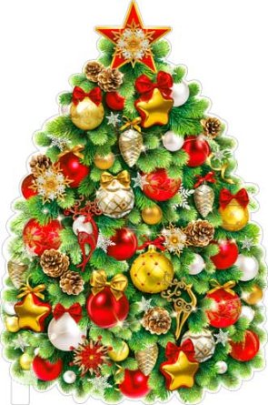 Плакат фигурный Новогодняя Елка P1-22