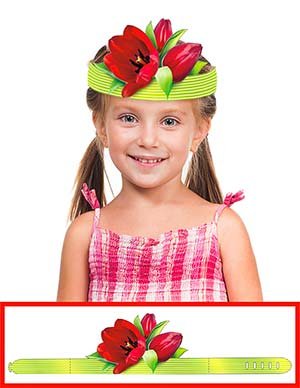 Ободок Тюльпан красный 408-32