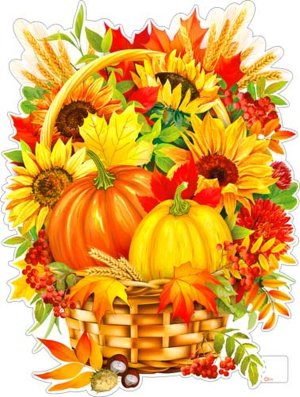 Плакат фигурный Корзина осенняя P2V-144