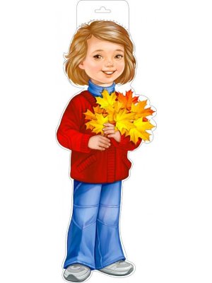 Плакат фигурный Девочка с листьями P34-145