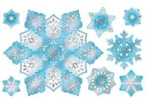 Оформительские наклейки Снежинки PH4M-18