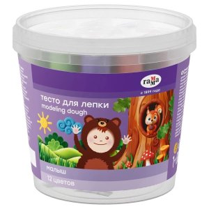 Тесто для лепки 12цв*15г Малыш пластиковый стакан 51225_012